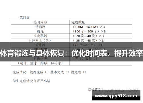 体育锻炼与身体恢复：优化时间表，提升效率