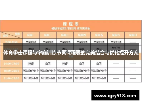 体育拳击课程与家庭训练节奏课程表的完美结合与优化提升方案